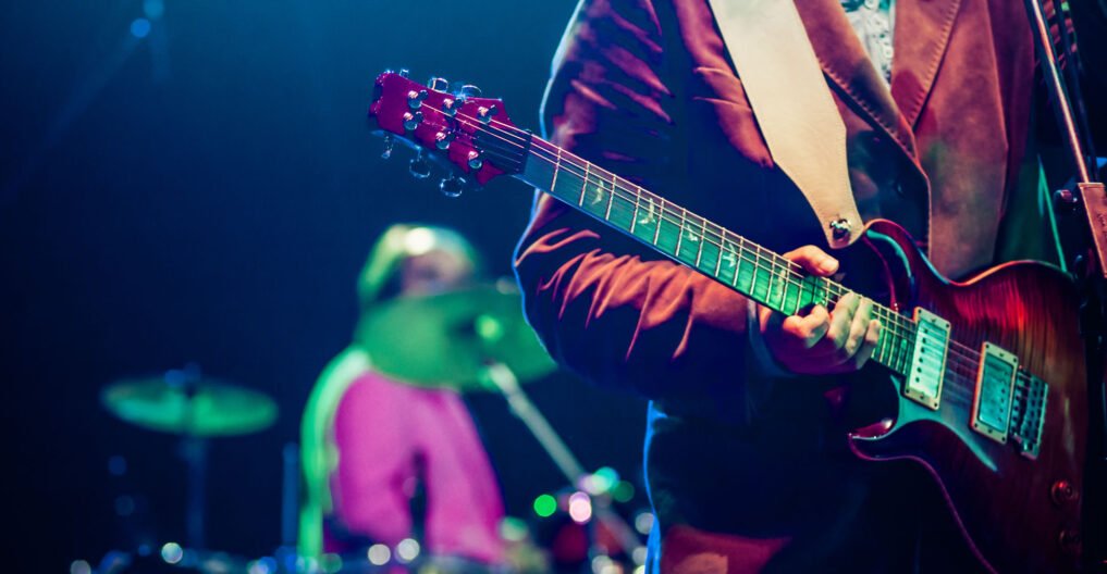 guitarist on stage - summer music festival